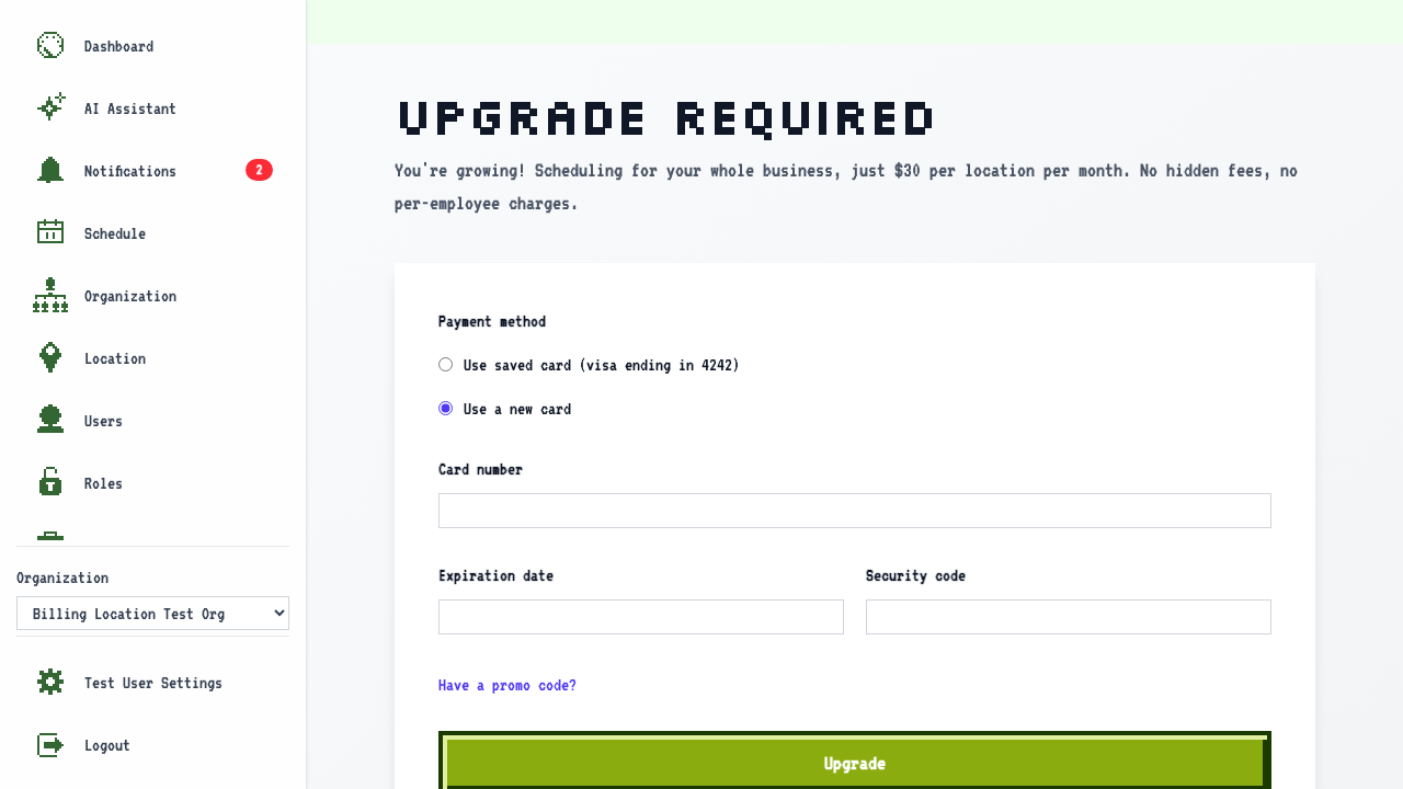 Redirected to Billing Upgrade after clicking Add Location